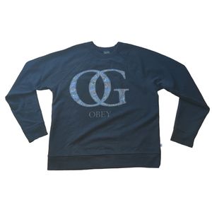 Obey Crewneck Sweatshirt Black Size Medium